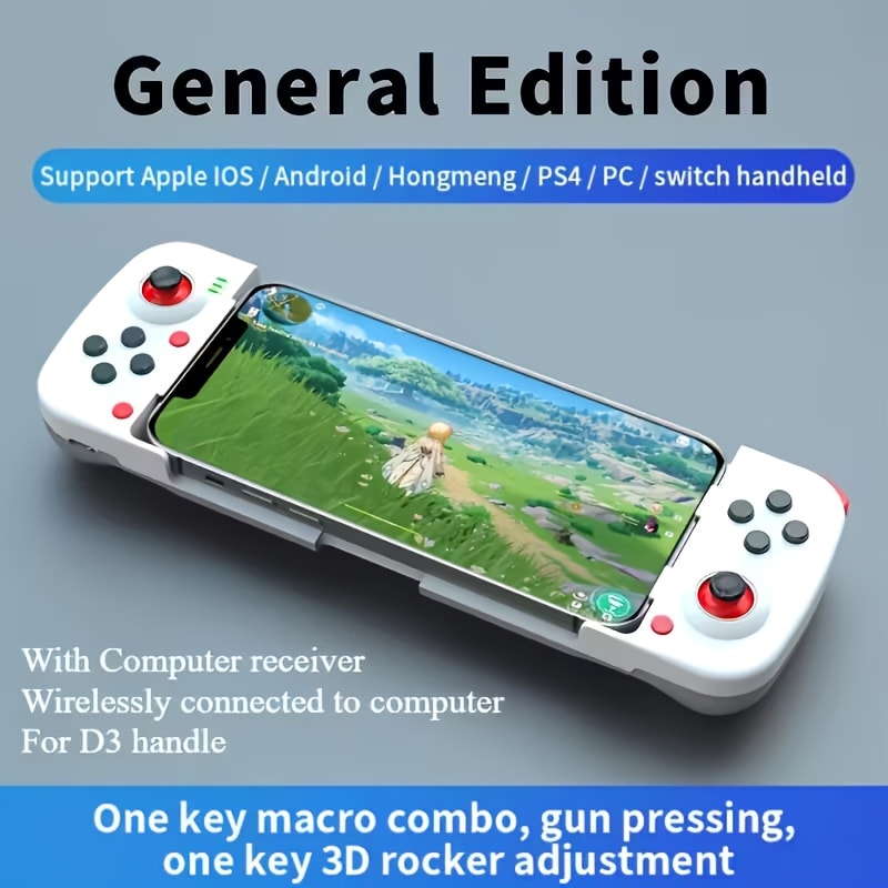 Expandable Mobile Game Controller D3 Joystick with M2 Aim-Assist, Plug & Play for Android iOS HarmonyOS