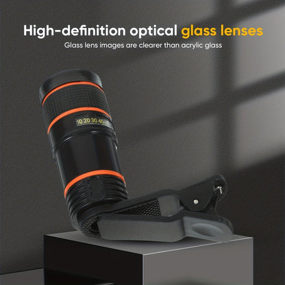 Portable Telephoto Zoom Lens for Smartphone – HD 2-in-1 Wide-Angle & Telephoto Clip-On Mobile Camera Lens, Precision Focus Ring
