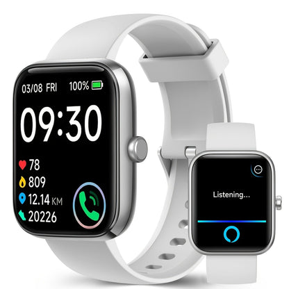 Smartwatch with Alexa Built-in FAWEIO 1.95" Large Display, Wireless Calling, 100+ Sport Modes, Pedometer Heart Rate Sleep Blood