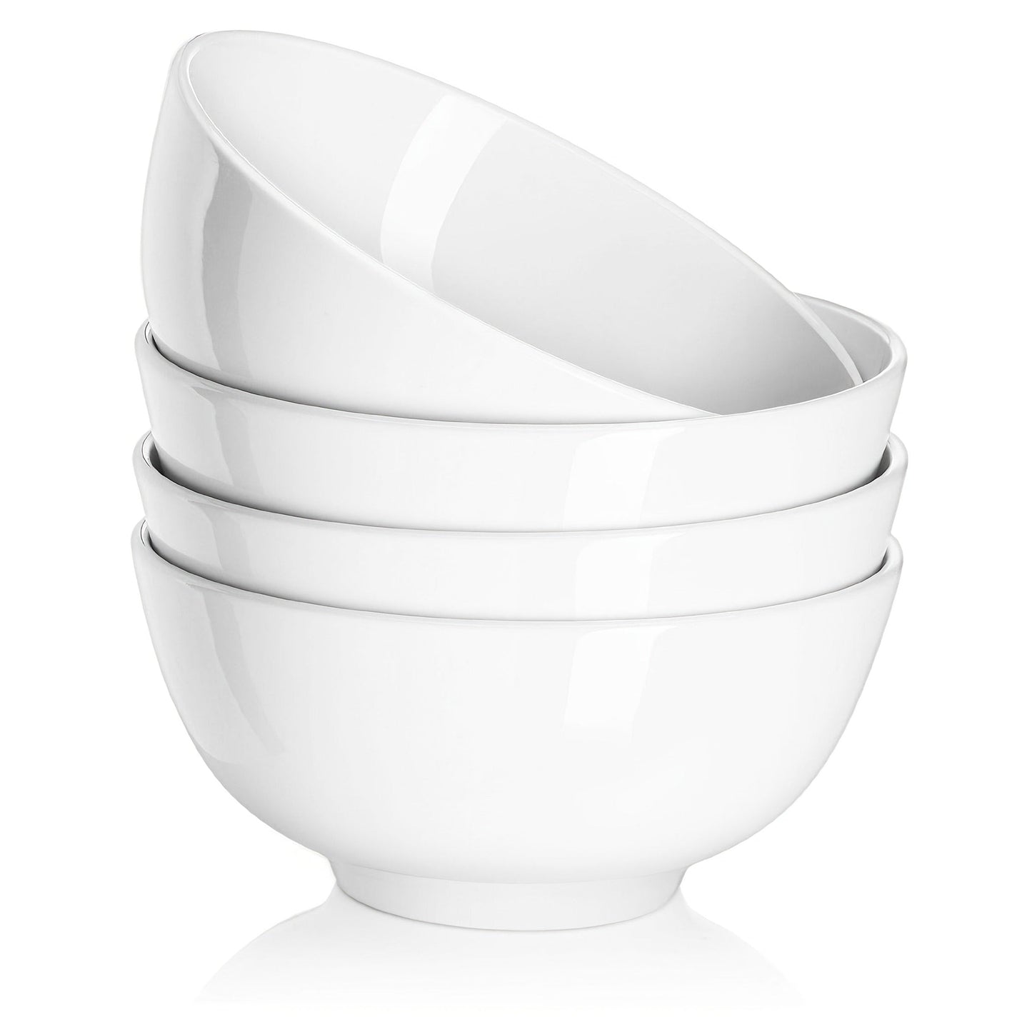 Ceramic Bowls Set 22oz White Porcelain – Dishwasher & Soup Bowls for Kitchen, Cereal, Ramen, Oatmeal