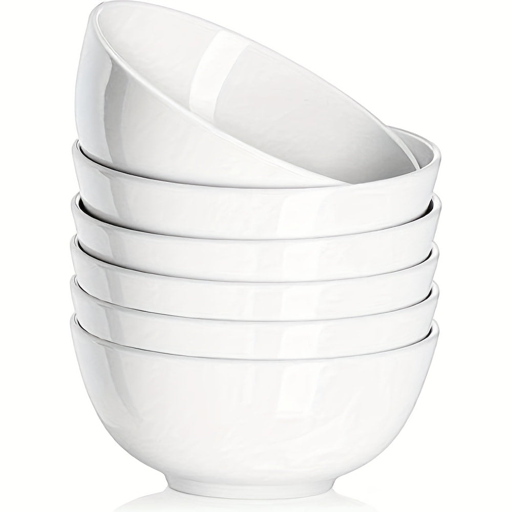 Ceramic Bowls Set 22oz White Porcelain – Dishwasher & Soup Bowls for Kitchen, Cereal, Ramen, Oatmeal