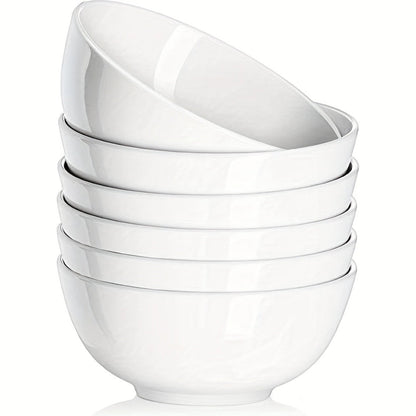 Ceramic Bowls Set 22oz White Porcelain – Dishwasher & Soup Bowls for Kitchen, Cereal, Ramen, Oatmeal