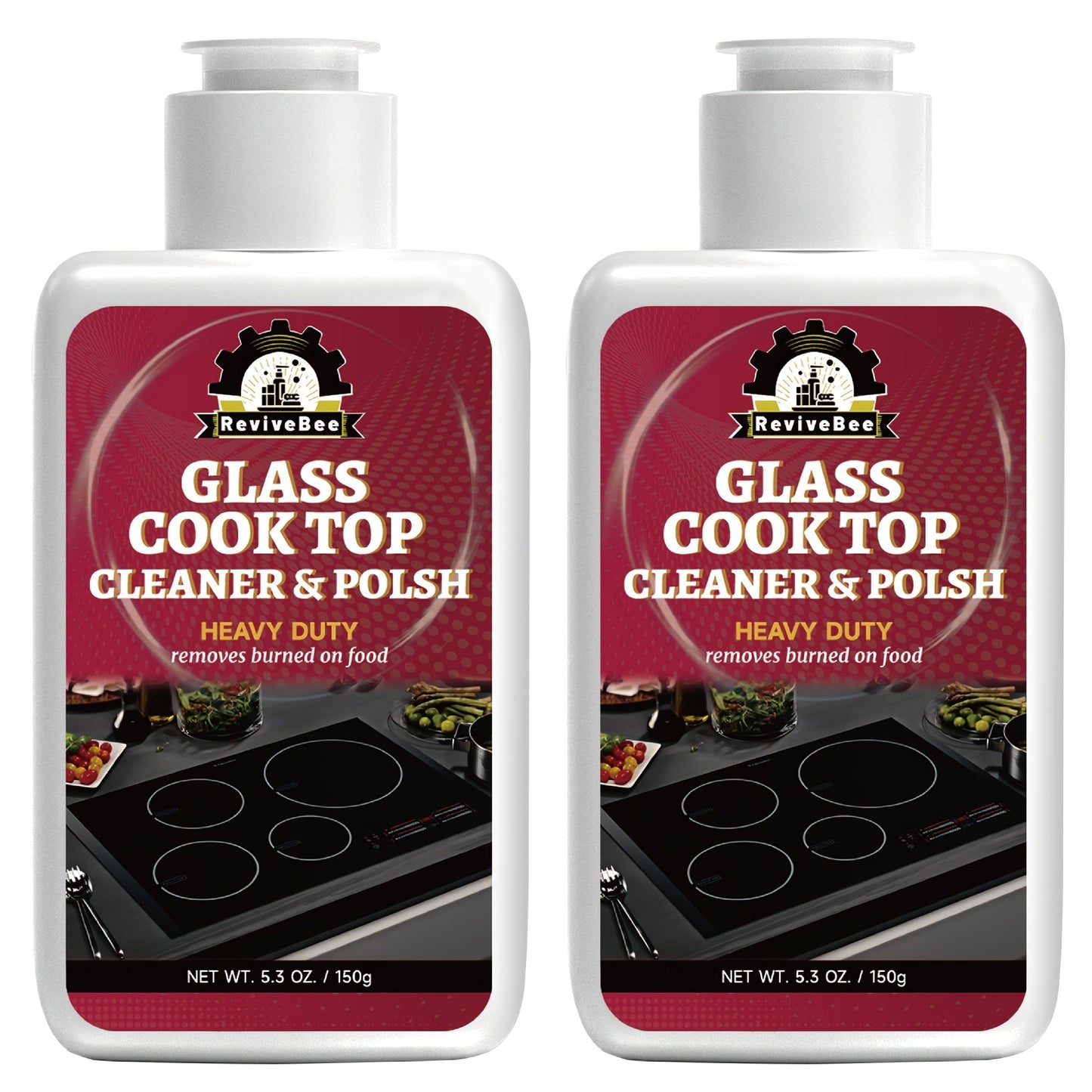 Ceramic Stove Cleaner Gel – Fast-Acting Stovetop Cleaner Removes Burnt-On Grease & Stains Without Scratching