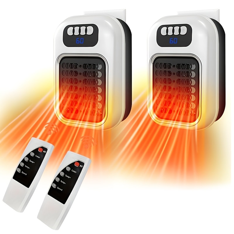 Wall Mounted Mini Electric Space Heater, Fast Heating, 3 Modes, Adjustable Temperature, Overheat & Tilt Protection