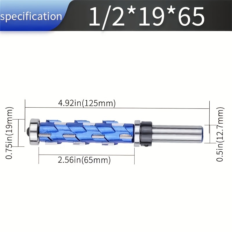 Carbide Flush Trim Router Bit 1/2" Shank - Double Bearing Design, Precision Woodworking Template Trimming Bit