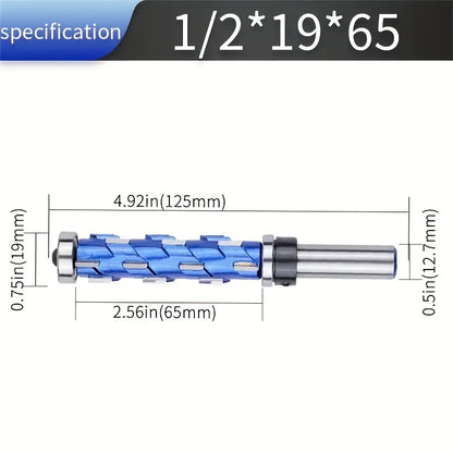 Carbide Flush Trim Router Bit 1/2" Shank - Double Bearing Design, Precision Woodworking Template Trimming Bit