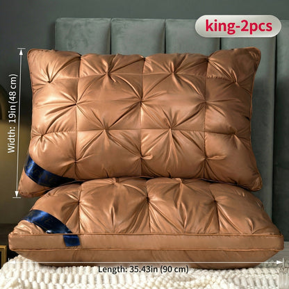 Luxury Hotel Pillows 2PCS, Cool Breathable Pillow Insert, Fluffy Resilient Neck Support, Comfortable Sleeping Pillow