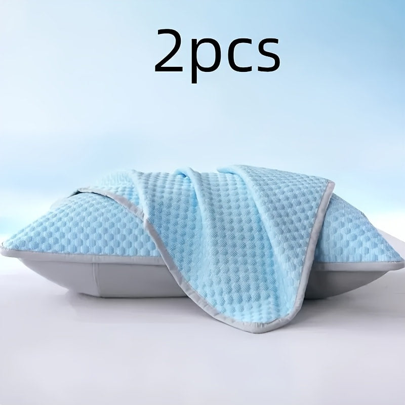 Cooling Pillow Cases 2-Pack 3D Ice Bean Texture, Polyester Pillowcases for Summer, Cool Sleep Bedroom Pillow Covers