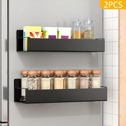 Magnetic Storage Box Organizer for Refrigerator, Washing Machine & Coffee Machine – Strong Magnetic Adsorption No-Drill Spice Rack & Kitchen