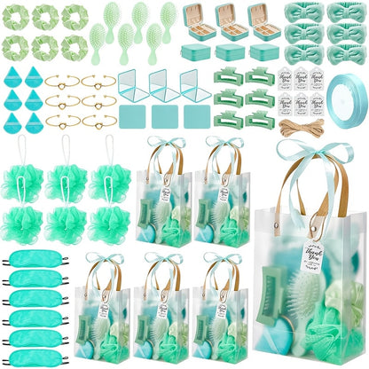 Party Favor Set for Women 74pcs, Wedding & Bridal Shower Gift Pack with Headbands, Bracelets, Jewelry Boxes