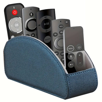 Faux Leather Desktop Organizer 5 Compartments – Multifunctional Remote Control Holder Caddy, Pen Holder Storage Box for Remote Controls