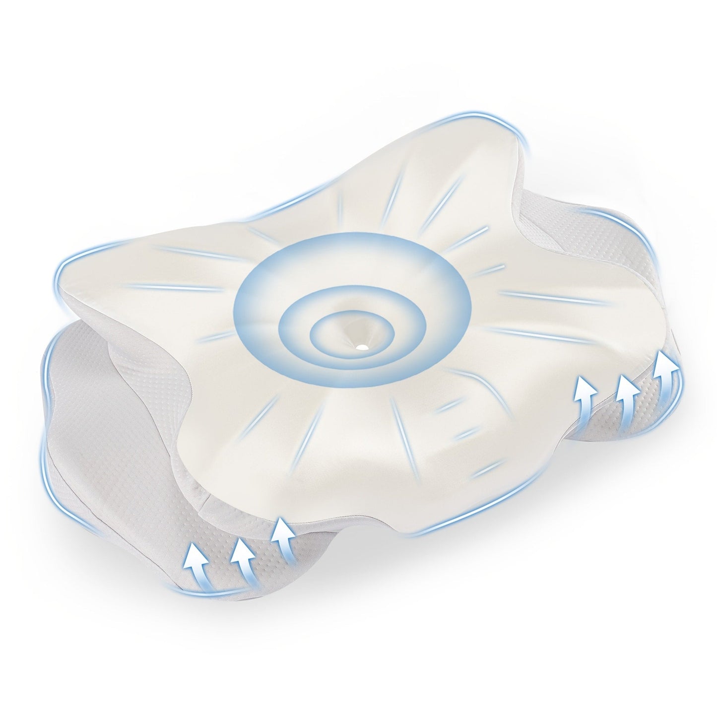 Memory Foam Cervical Pillow Contour Neck Support Orthopedic Bed Pillow for Side Back Stomach Sleepers with Cooling Pillowcase Queen King