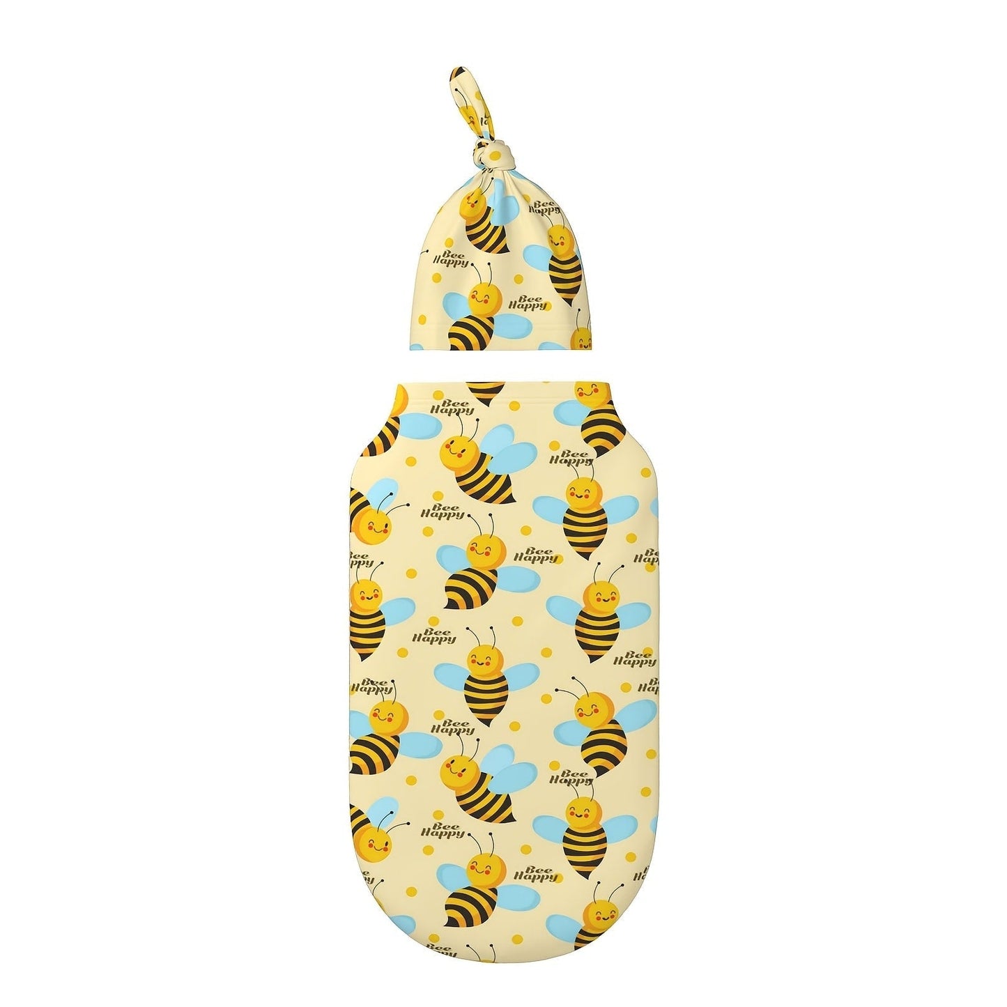 Baby Swaddle Blanket & Beanie Hat Set, Butterfly, Sunflower, Bee, Life Tree & Moon Star Newborn Wrap