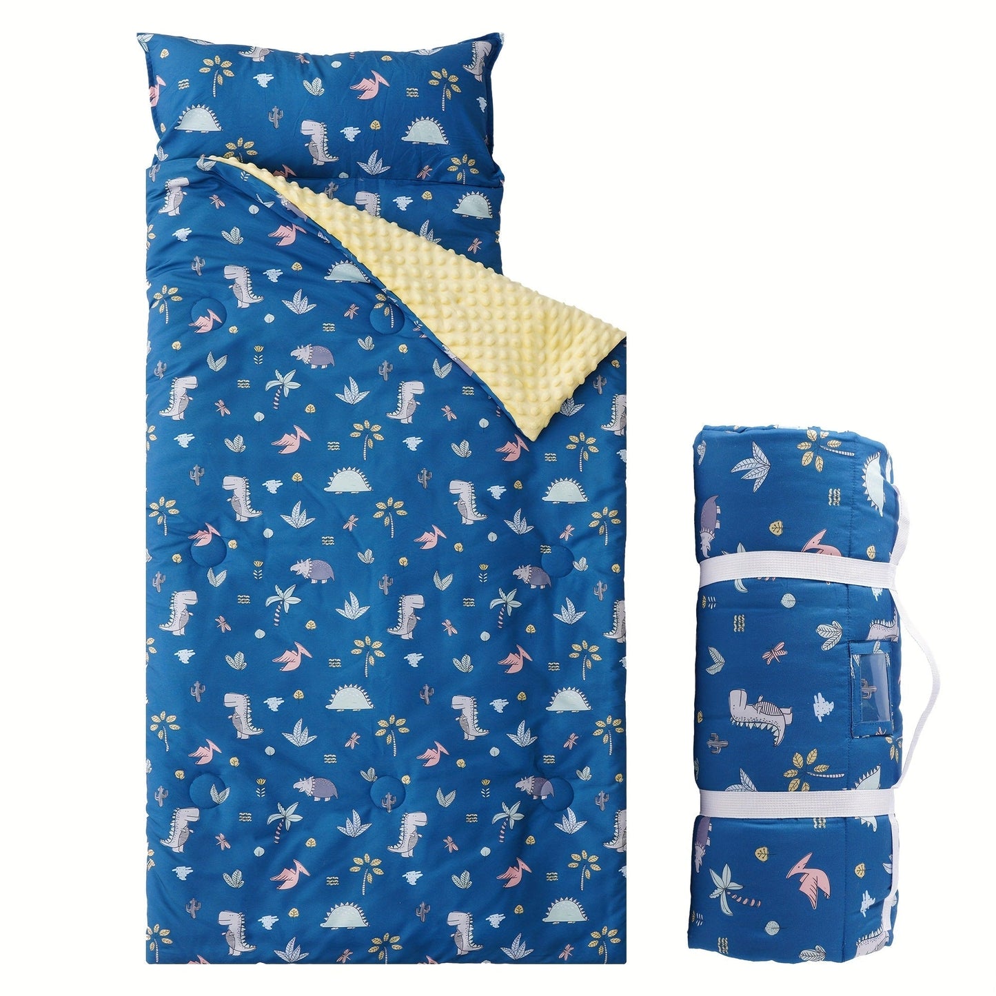 Kids Nap Mat Roll-Up Sleeping Mat for Daycare & Travel - 100% Polyester, Fun Prints for Entryways, Bedrooms and Living Spaces