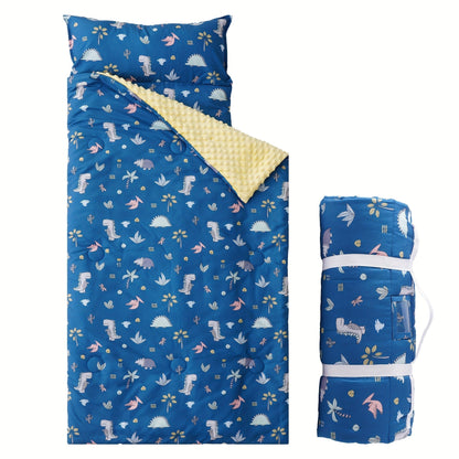 Kids Nap Mat Roll-Up Sleeping Mat for Daycare & Travel - 100% Polyester, Fun Prints for Entryways, Bedrooms and Living Spaces