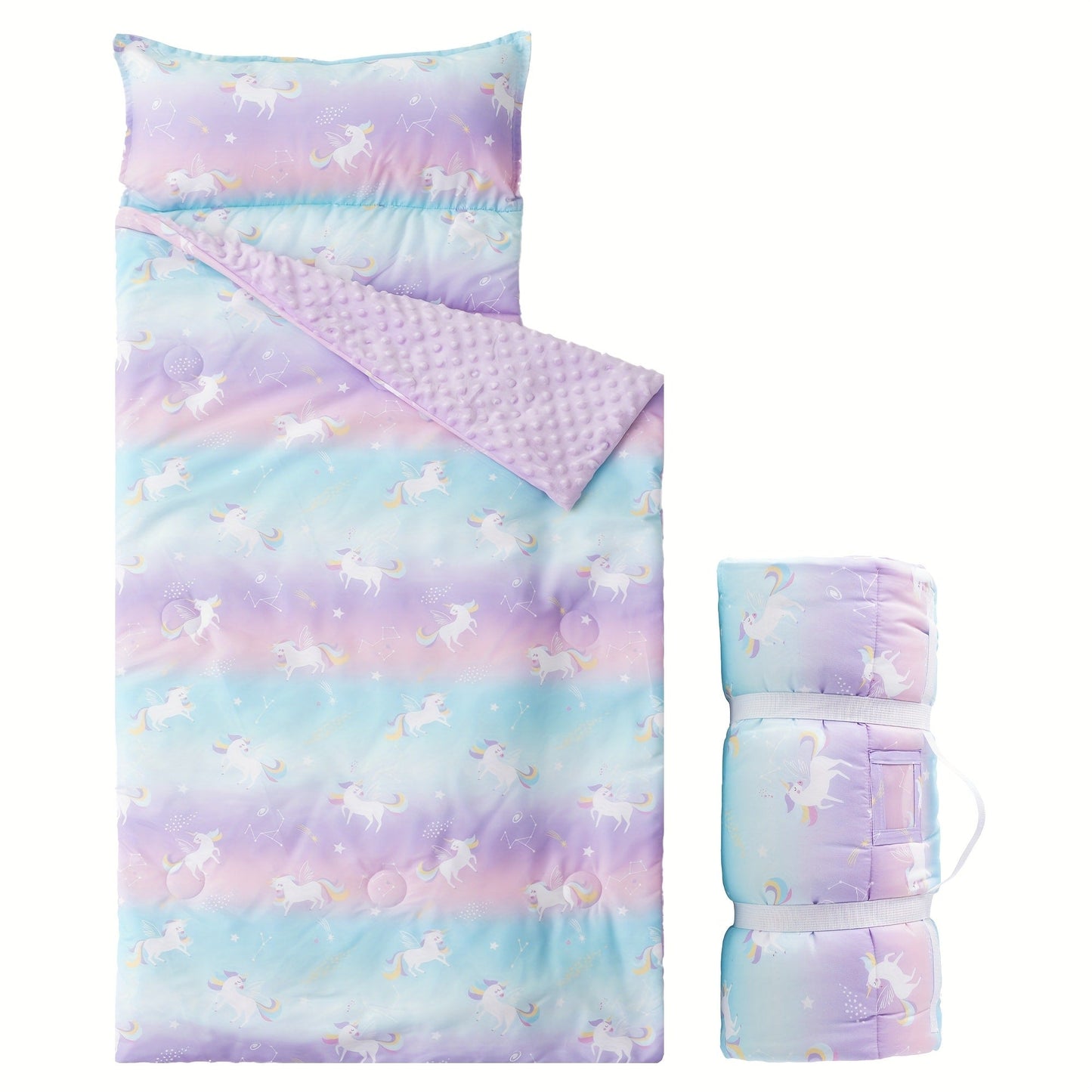Kids Nap Mat Roll-Up Sleeping Mat for Daycare & Travel - 100% Polyester, Fun Prints for Entryways, Bedrooms and Living Spaces