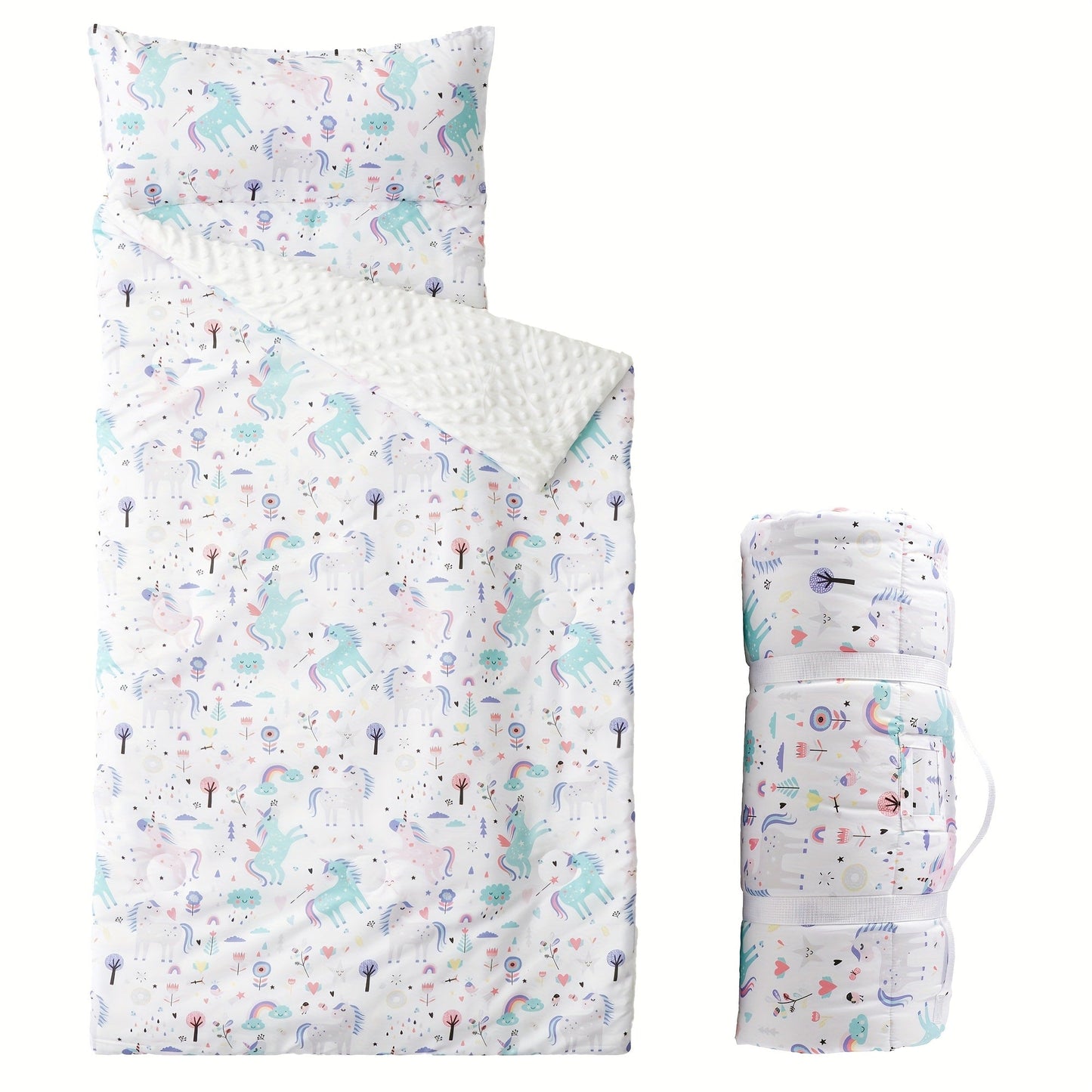 Kids Nap Mat Roll-Up Sleeping Mat for Daycare & Travel - 100% Polyester, Fun Prints for Entryways, Bedrooms and Living Spaces