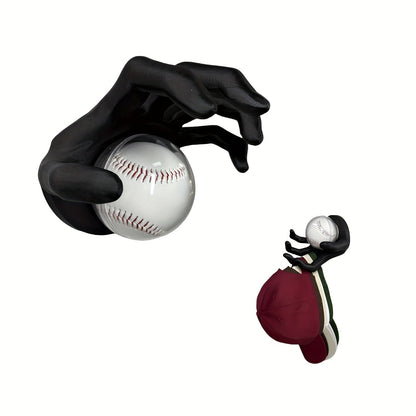 Wall Mounted Hand Shape Sports Ball Display Shelf – Decorative Storage Organizer for Laundry Rooms, Closets and Home Organization