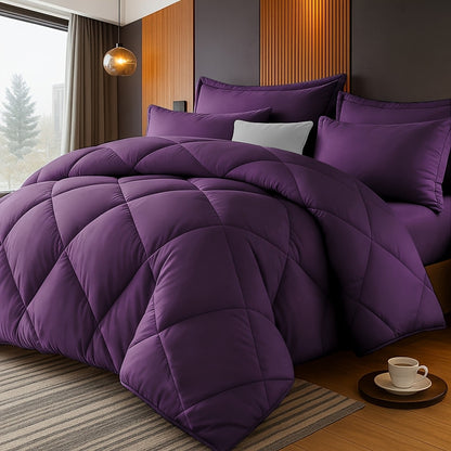 Comforter Set 2/3 Piece – Diamond Grid Quilted Down Alternative Comforter with Pillowcases, Soft Microfiber Breathable All Season Bedding