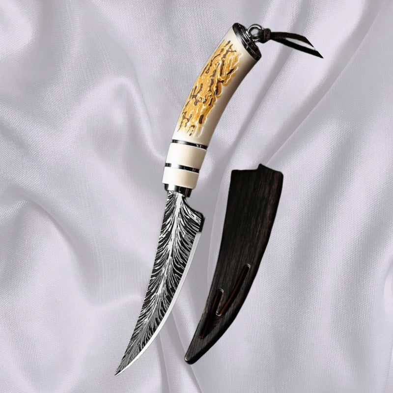 Eagle Head Kitchen Knife 13.5 Inch Sharp 420 Stainless Steel Blade with Engraved Handle for Grilling, Camping and Outdoor Meals