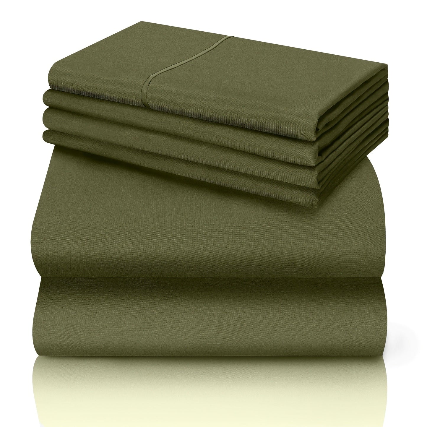 Bed Sheet Set California King 6-Piece Microfiber with 18-Inch Pocket and Sixteen Solid Color Choices