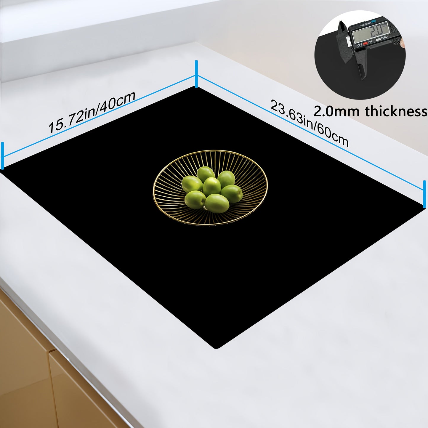 Extra Large Silicone Mat for Kitchen Counter, Heat Resistant Countertop Protector, Nonstick Craft Mat & Placemat