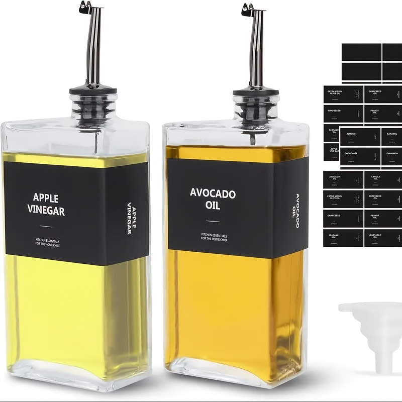 Glass Oil Dispenser Bottle 350ml – Olive Oil Vinegar Soy Sauce Coffee Syrup Dispenser for Kitchen