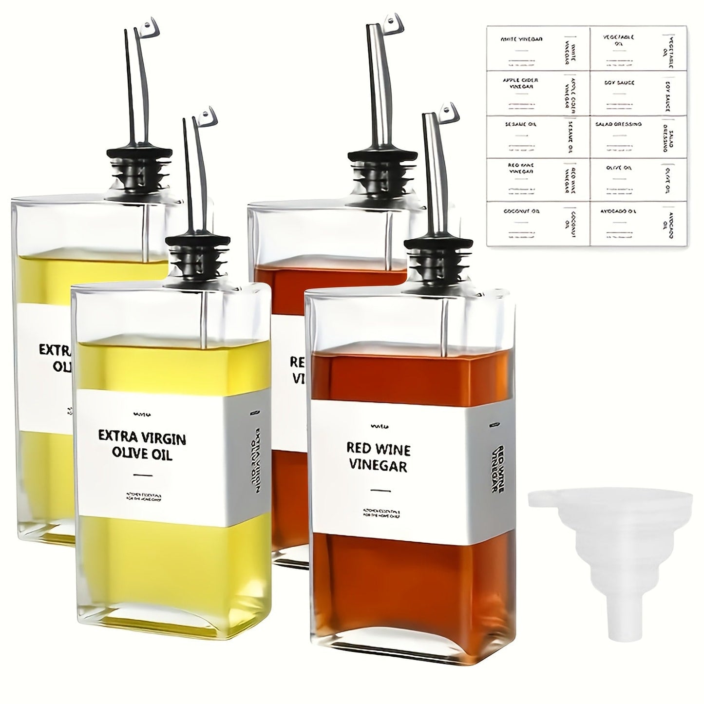Glass Oil Dispenser Bottle 350ml – Olive Oil Vinegar Soy Sauce Coffee Syrup Dispenser for Kitchen