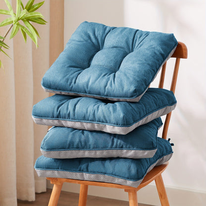 Memory Foam Chair Cushions Set of 4 – Kitchen Chair Pads with Non-Slip Backing & Ties, 500GSM Thick Seat Cushions for Dining Chairs Indoor