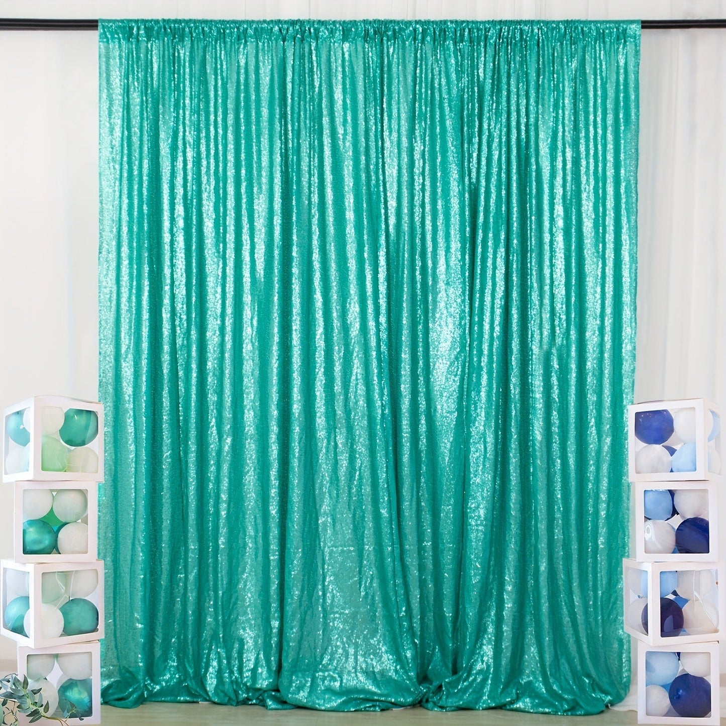 Sequin Backdrop Curtain for Party Wedding – 4x8ft Shimmering Glitter Curtain for Birthday Photo Booth Stage Decoration, Easy Hang