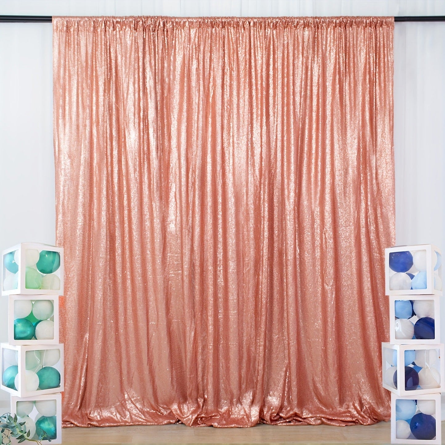Sequin Backdrop Curtain for Party Wedding – 4x8ft Shimmering Glitter Curtain for Birthday Photo Booth Stage Decoration, Easy Hang