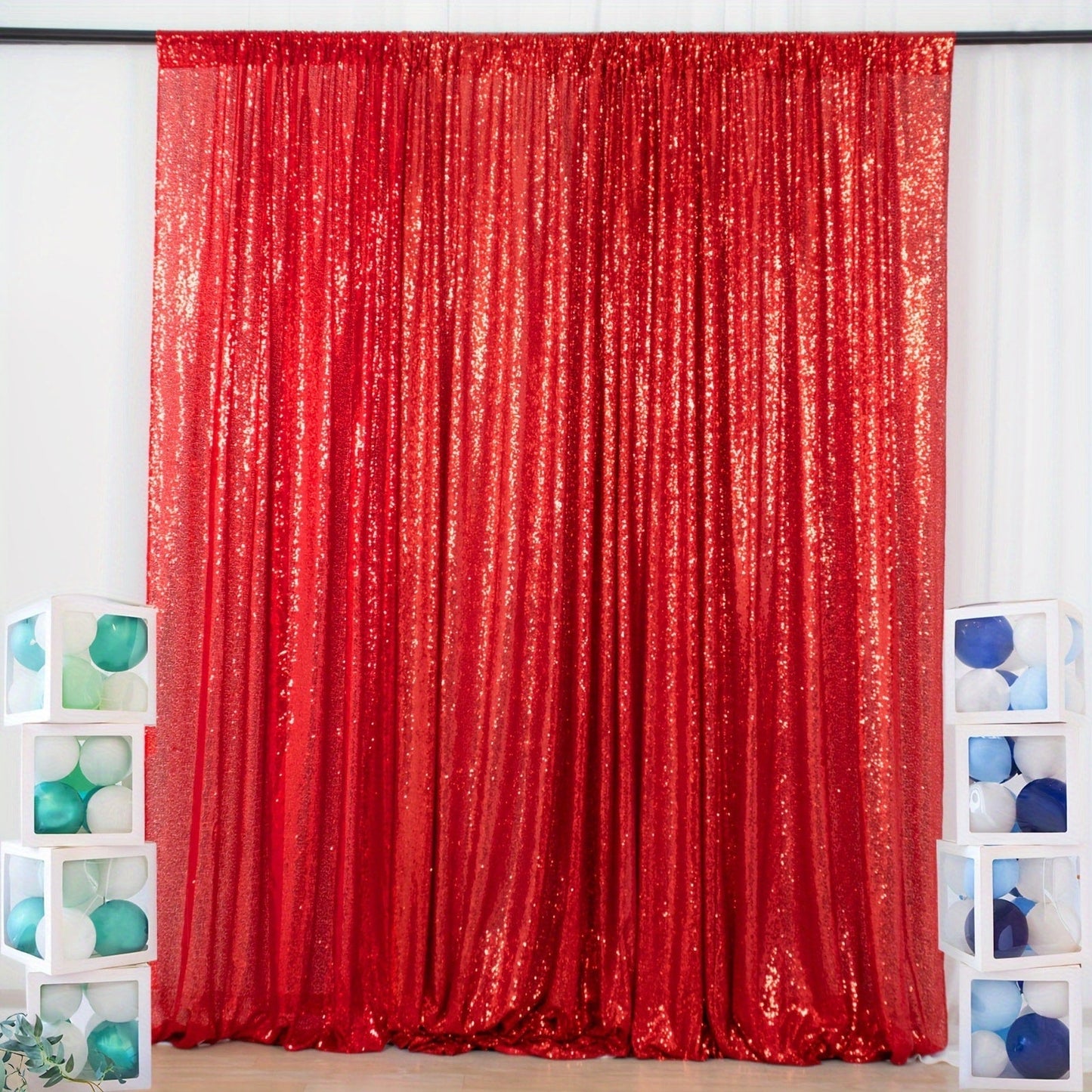 Sequin Backdrop Curtain for Party Wedding – 4x8ft Shimmering Glitter Curtain for Birthday Photo Booth Stage Decoration, Easy Hang