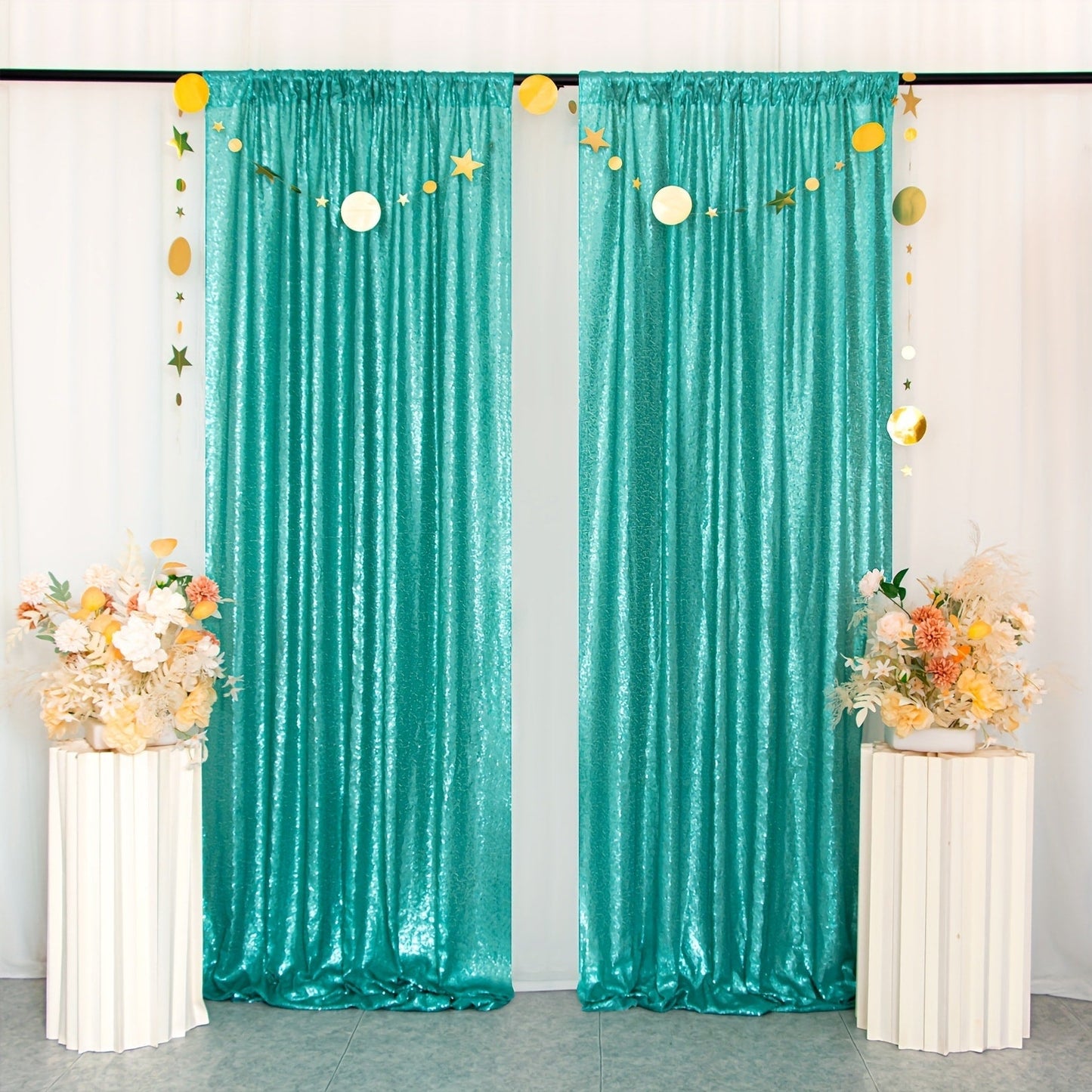 Sequin Backdrop Curtain for Party Wedding – 4x8ft Shimmering Glitter Curtain for Birthday Photo Booth Stage Decoration, Easy Hang