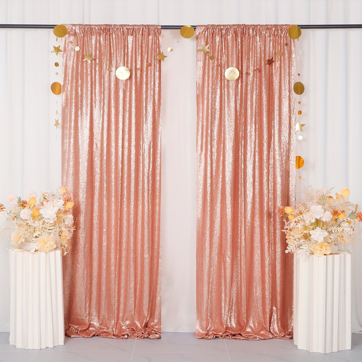 Sequin Backdrop Curtain for Party Wedding – 4x8ft Shimmering Glitter Curtain for Birthday Photo Booth Stage Decoration, Easy Hang