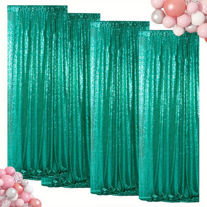Sequin Backdrop Curtain for Party Wedding – 4x8ft Shimmering Glitter Curtain for Birthday Photo Booth Stage Decoration, Easy Hang