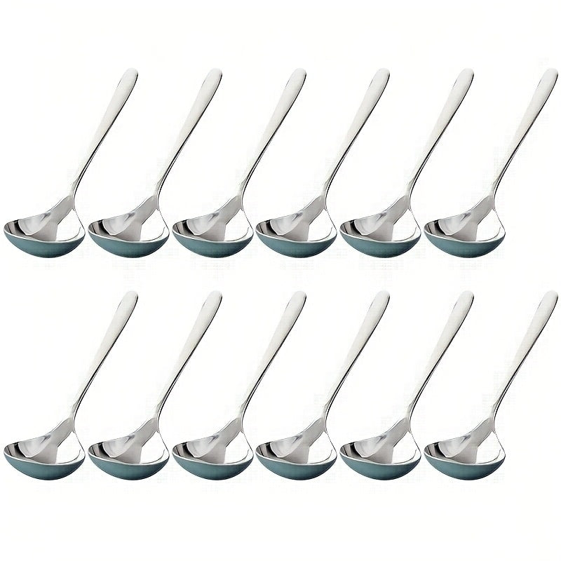 Kitchen Utensils Long-Handle 304 Stainless Steel Soup Spoon Set in 4, 8 or 12 Piece Packs for Serving