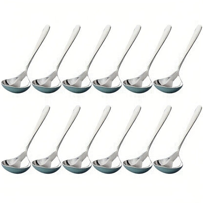 Kitchen Utensils Long-Handle 304 Stainless Steel Soup Spoon Set in 4, 8 or 12 Piece Packs for Serving