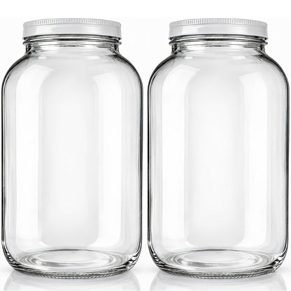 1 Gallon Wide Mouth Glass Jar with Flip Top Lid – Airtight Sealed Storage Jar for Fermentation, Pickling, Canning, Flour & Food Storage