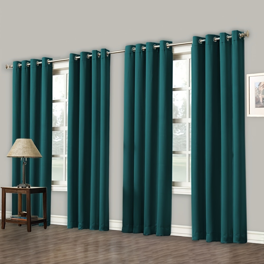 Grommet-Top Blackout Curtain Options in Nine Colors with Seven Width, Length or Panel-Count Labels