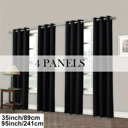 Grommet-Top Blackout Curtain Options in Nine Colors with Seven Width, Length or Panel-Count Labels