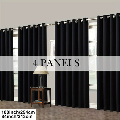 Grommet-Top Blackout Curtain Options in Nine Colors with Seven Width, Length or Panel-Count Labels
