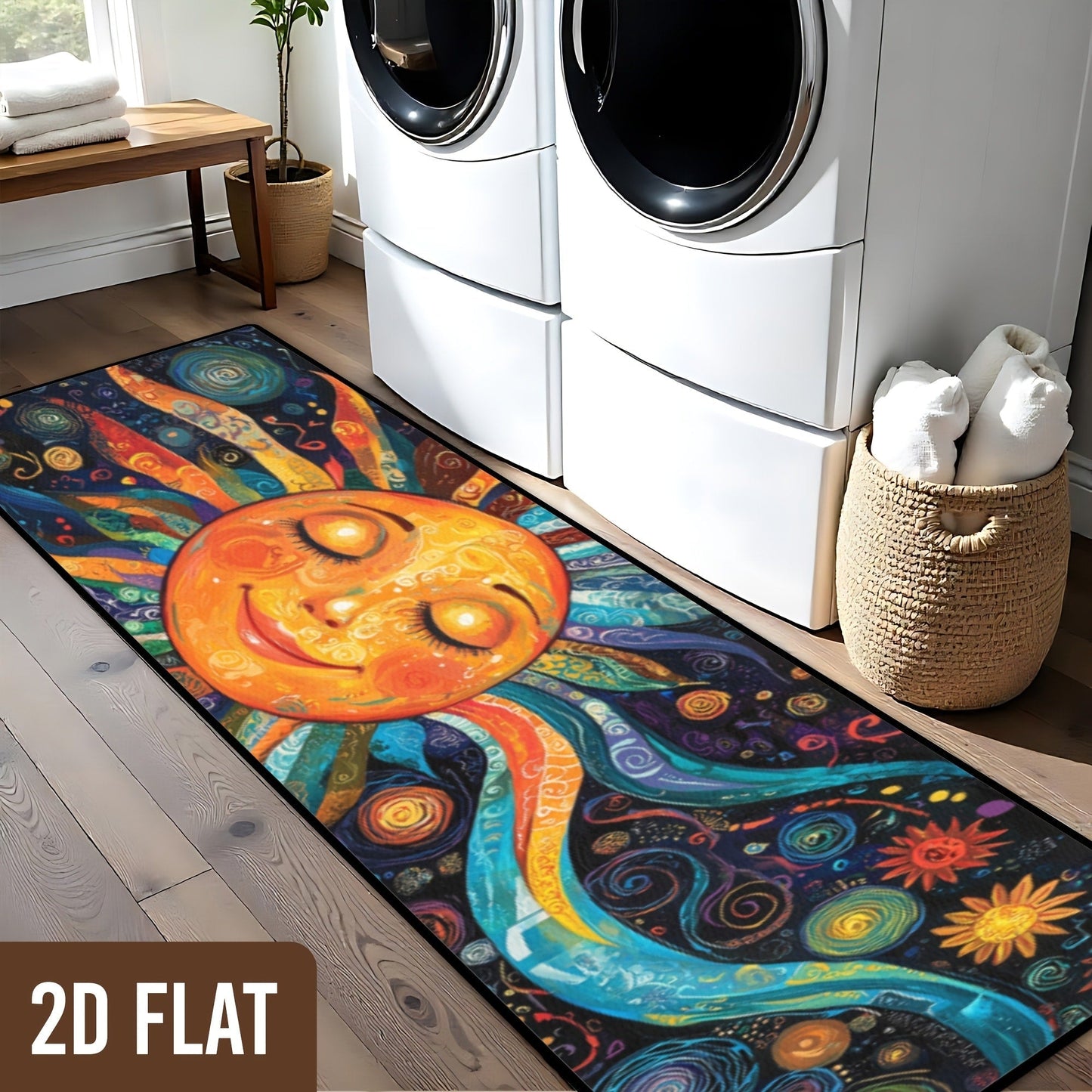 Boho Runner Rug Mandala Polyester Kitchen Hallway Mat Sun Totem Colorful Pattern Living Room Bathroom 5 Designs