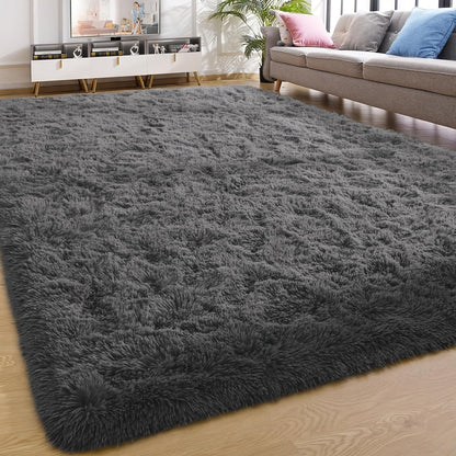 Rectangular Shaggy Area Rug with Nine Color Labels and 3 x 5-Foot to 8 x 10-Foot Size Options