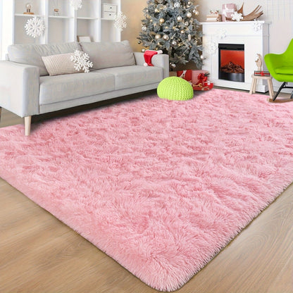 Rectangular Shaggy Area Rug with Nine Color Labels and 3 x 5-Foot to 8 x 10-Foot Size Options