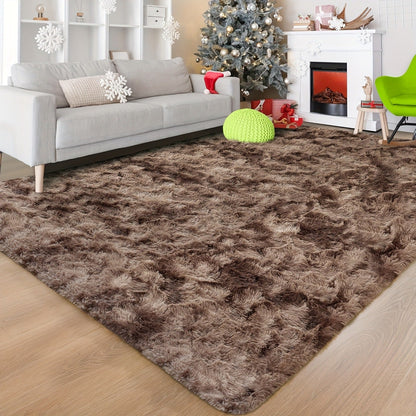 Rectangular Shaggy Area Rug with Nine Color Labels and 3 x 5-Foot to 8 x 10-Foot Size Options