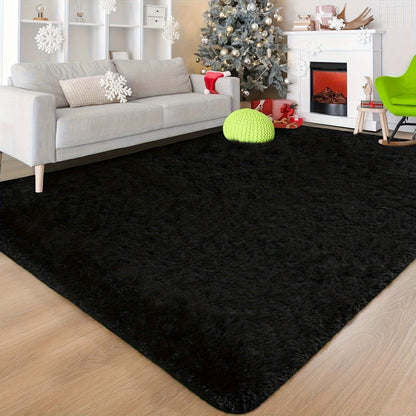 Rectangular Shaggy Area Rug with Nine Color Labels and 3 x 5-Foot to 8 x 10-Foot Size Options