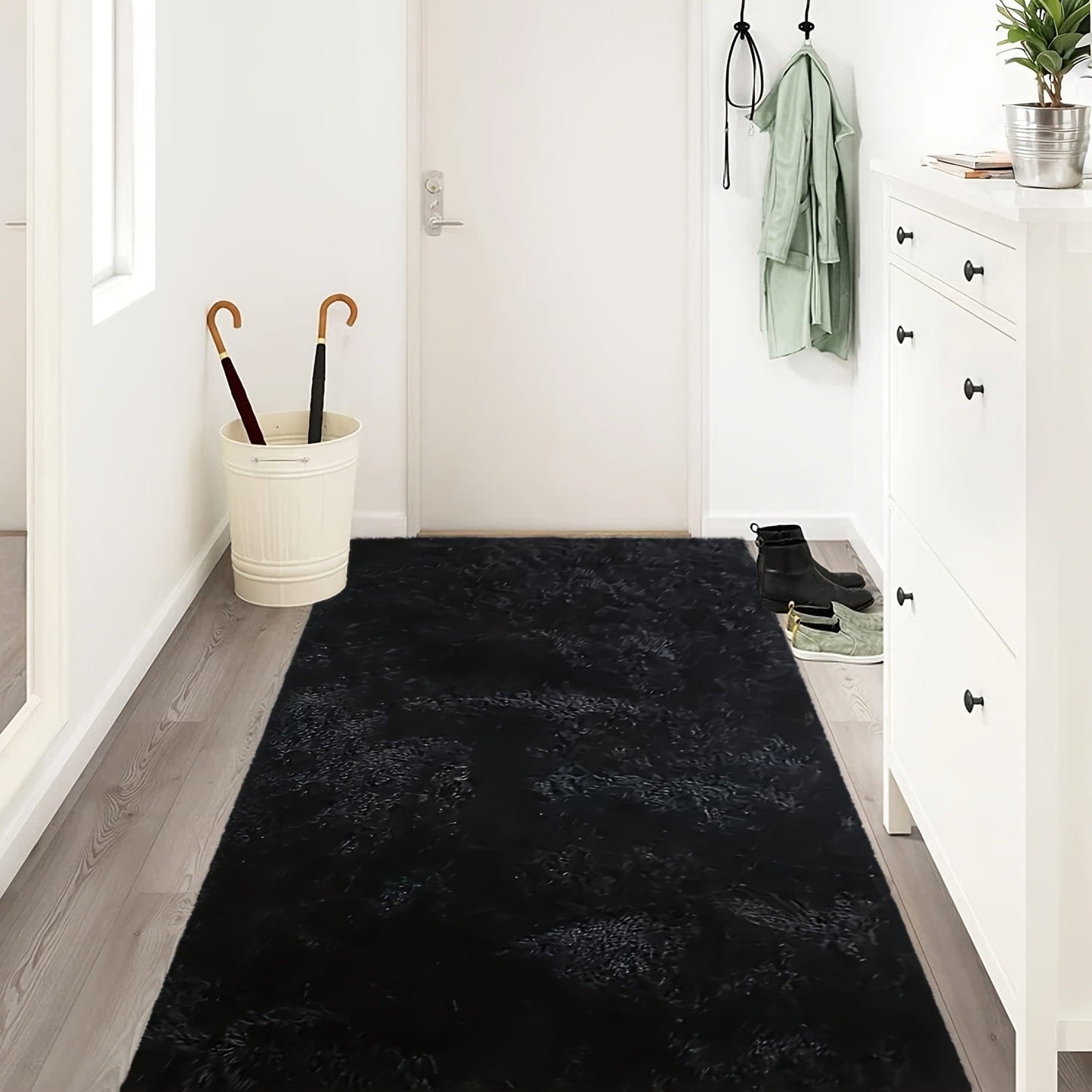 Rectangular Shaggy Area Rug with Nine Color Labels and 3 x 5-Foot to 8 x 10-Foot Size Options