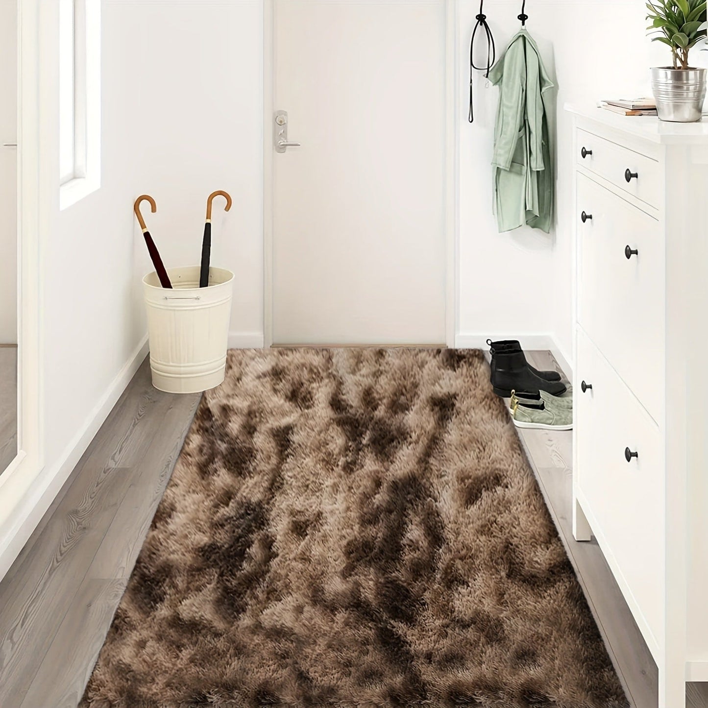 Rectangular Shaggy Area Rug with Nine Color Labels and 3 x 5-Foot to 8 x 10-Foot Size Options