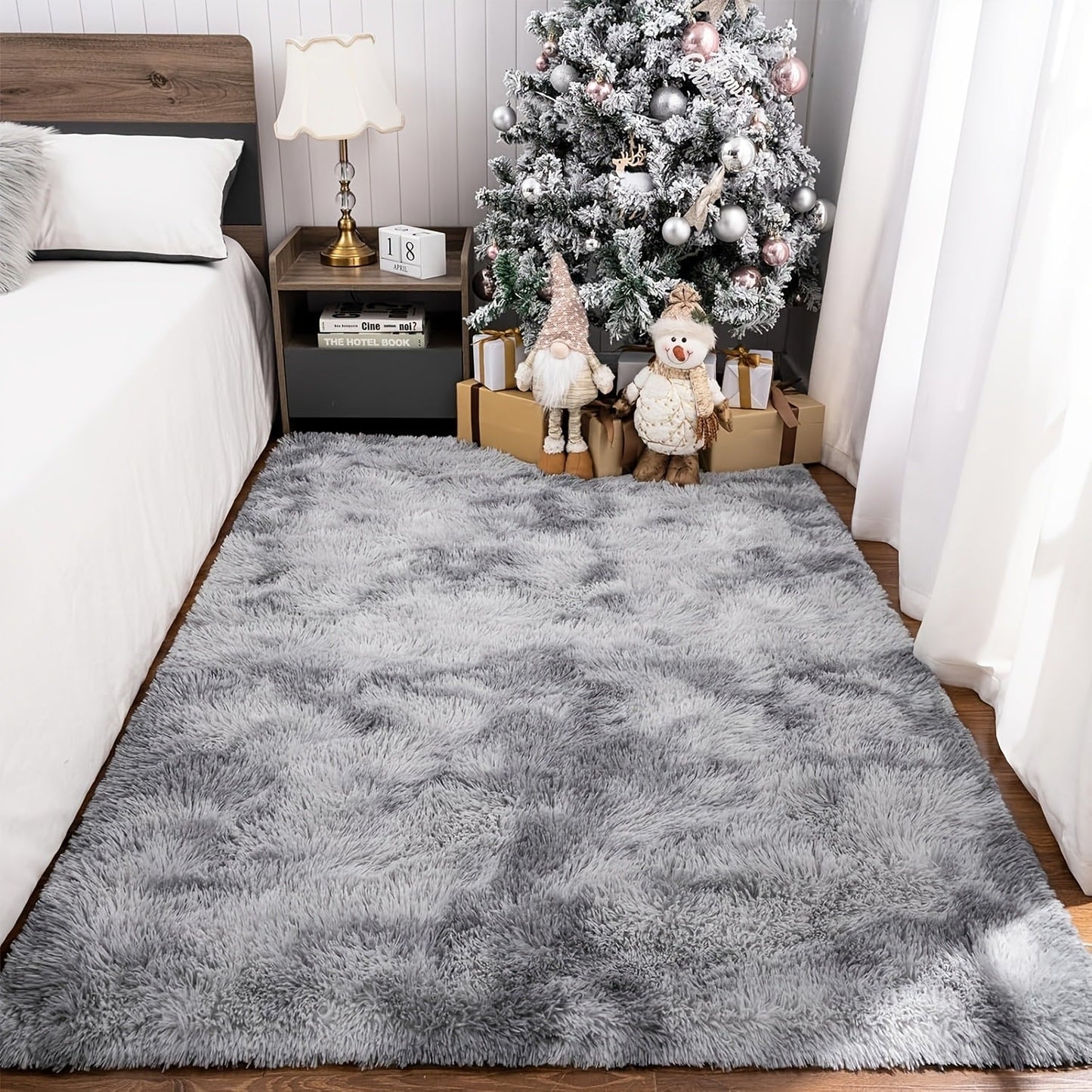 Rectangular Shaggy Area Rug with Nine Color Labels and 3 x 5-Foot to 8 x 10-Foot Size Options