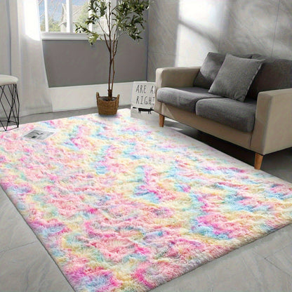 Rectangular Shaggy Area Rug with Nine Color Labels and 3 x 5-Foot to 8 x 10-Foot Size Options